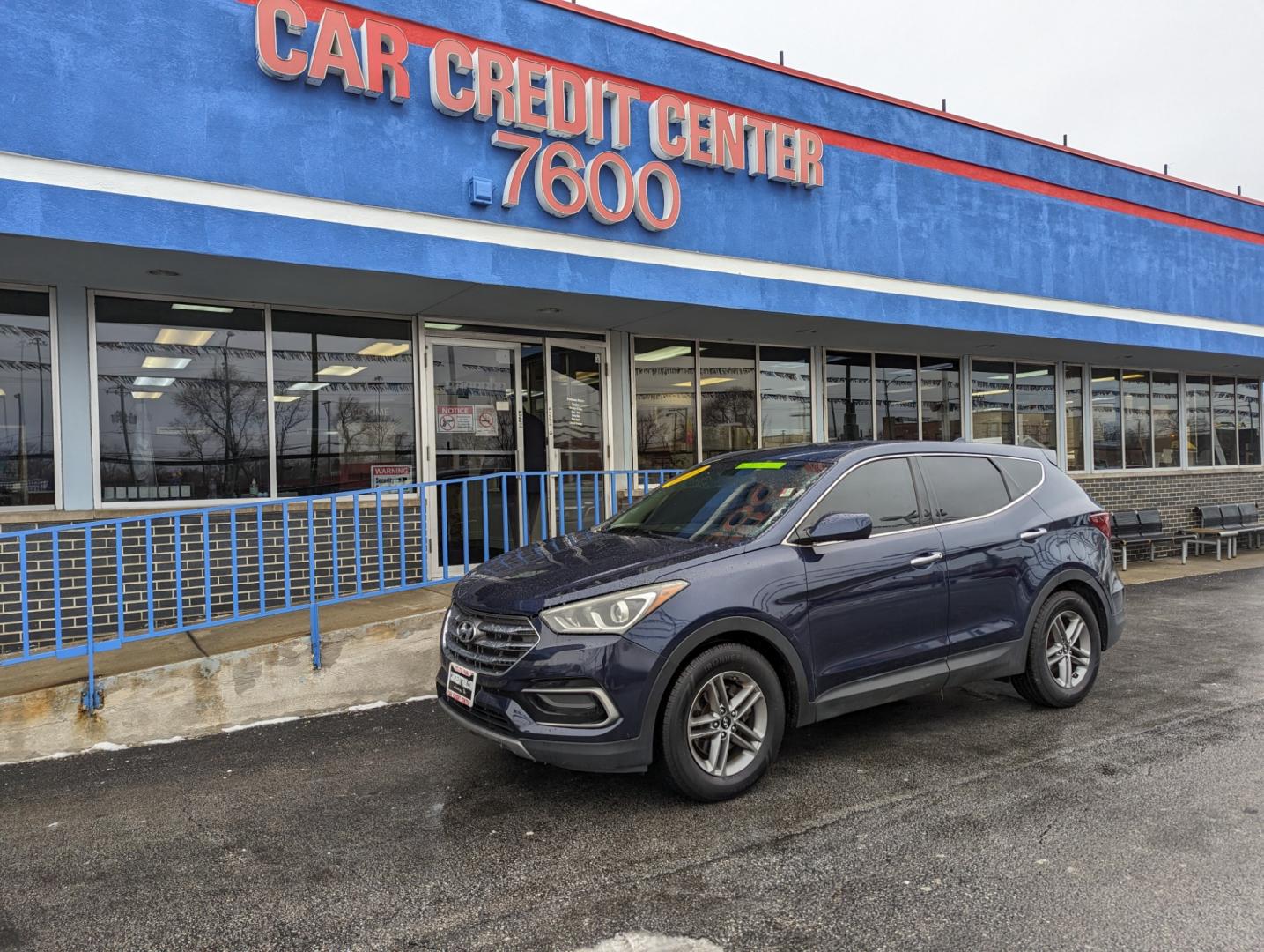 2017 BLUE Hyundai Santa Fe Sport 2.4 FWD (5XYZT3LB8HG) with an 2.4L L4 DOHC 16V engine, 6A transmission, located at 7600 S Western Ave., Chicago, IL, 60620, (773) 918-3980, 0.000000, 0.000000 - Photo#1